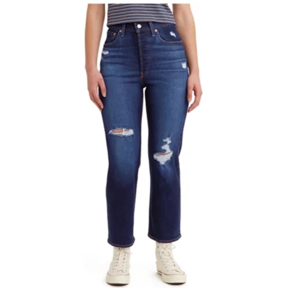 Levi’s Ribcage Straight Ankle Distressed Jeans